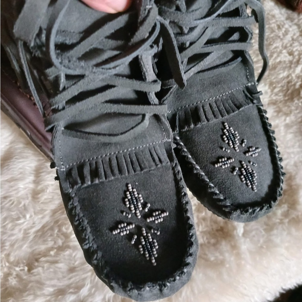 Embroidered Suede Moccasins